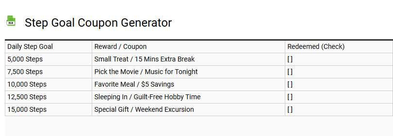 Step Goal Coupon Generator