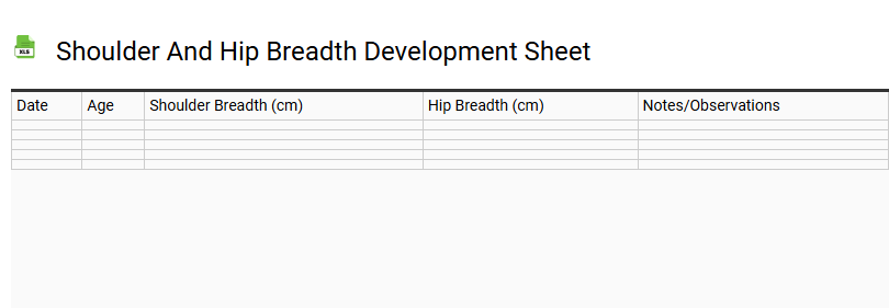 Shoulder and Hip Breadth Development Sheet