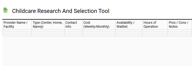 Childcare Research and Selection Tool