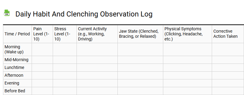 Daily Habit and Clenching Observation Log