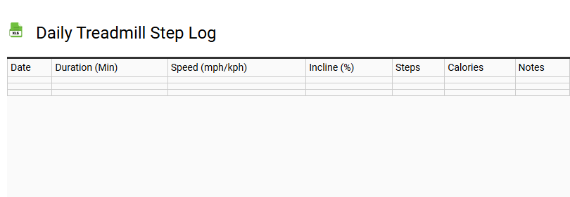 Daily Treadmill Step Log