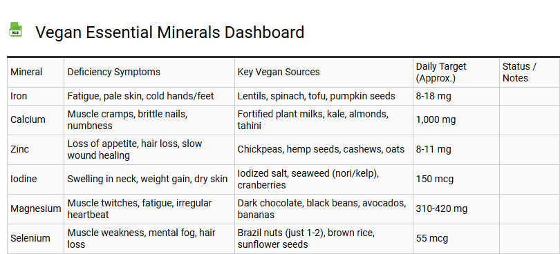 Vegan Essential Minerals Dashboard