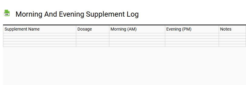 Morning and Evening Supplement Log