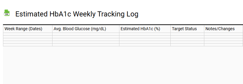 Estimated HbA1c Weekly Tracking Log