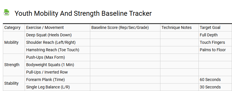 Youth Mobility and Strength Baseline Tracker