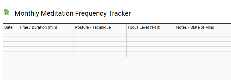 Monthly Meditation Frequency Tracker