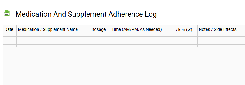 Medication and Supplement Adherence Log