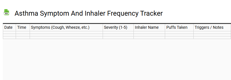 Asthma Symptom and Inhaler Frequency Tracker