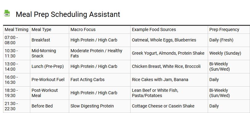 Meal Prep Scheduling Assistant