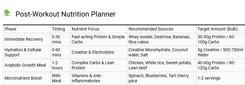 Post-Workout Nutrition Planner