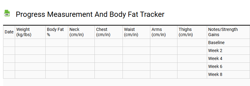 Progress Measurement and Body Fat Tracker