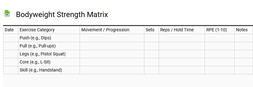 Bodyweight Strength Matrix