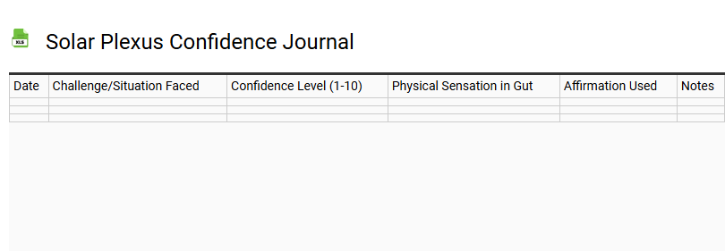 Solar Plexus Confidence Journal