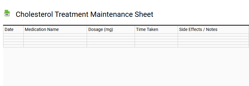 Cholesterol Treatment Maintenance Sheet