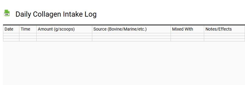 Daily Collagen Intake Log