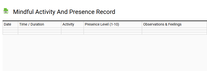Mindful Activity and Presence Record
