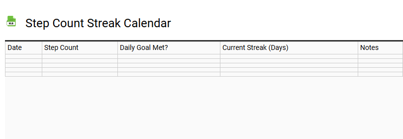 Step Count Streak Calendar