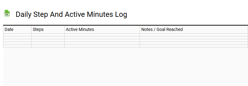 Daily Step and Active Minutes Log