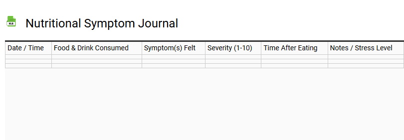 Nutritional Symptom Journal