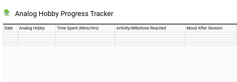 Analog Hobby Progress Tracker