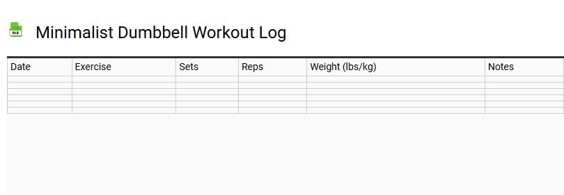 Minimalist Dumbbell Workout Log