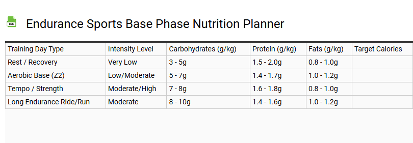 Endurance Sports Base Phase Nutrition Planner