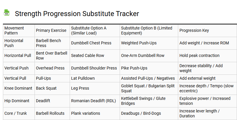 Strength Progression Substitute Tracker