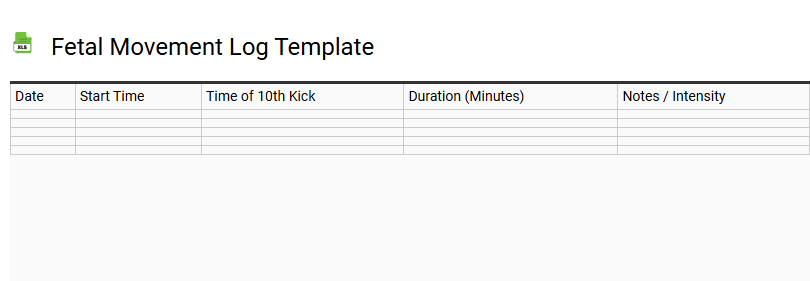 Fetal Movement Log Template