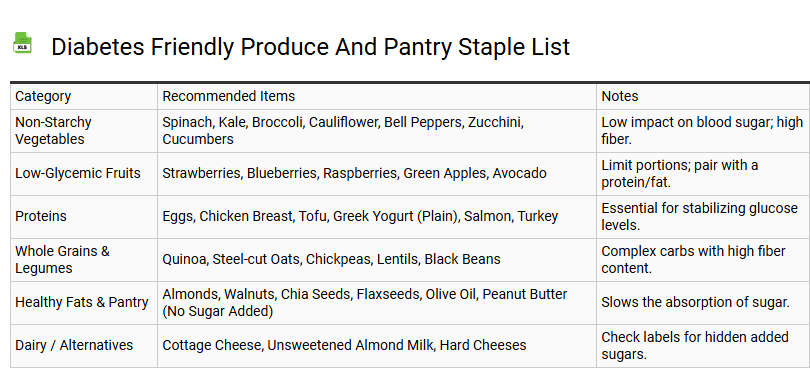 Diabetes Friendly Produce and Pantry Staple List