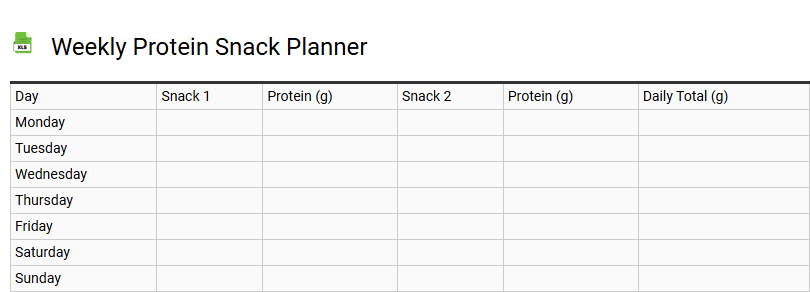 Weekly Protein Snack Planner