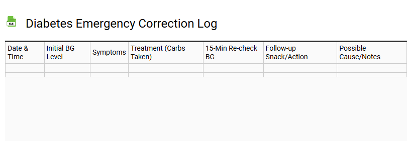 Diabetes Emergency Correction Log