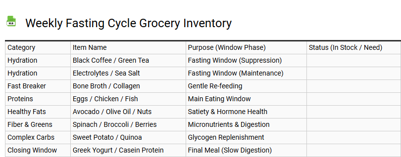 Weekly Fasting Cycle Grocery Inventory