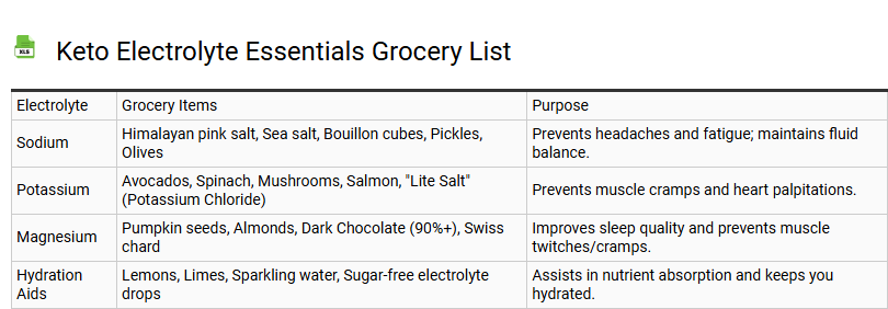 Keto Electrolyte Essentials Grocery List
