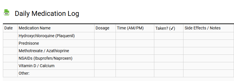 Daily Medication Log