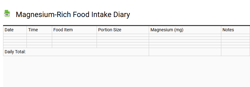 Magnesium-Rich Food Intake Diary