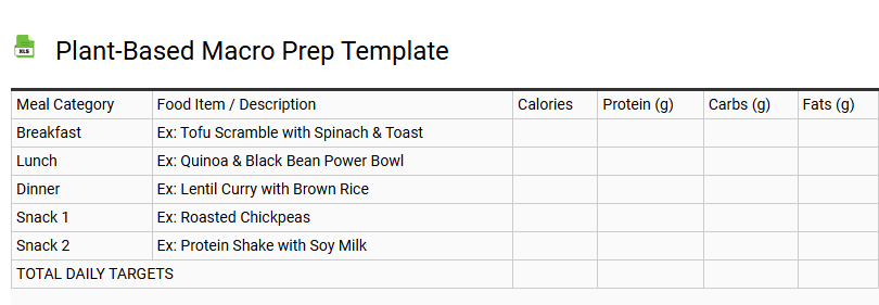 Plant-Based Macro Prep Template