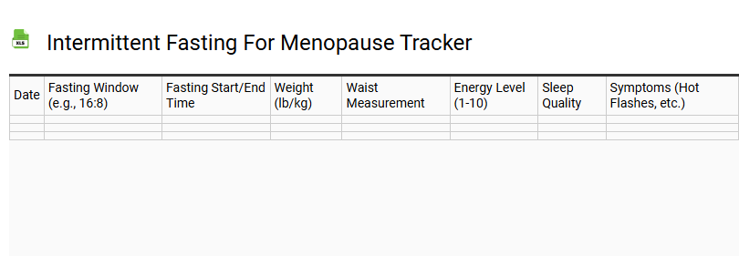 Intermittent Fasting for Menopause Tracker