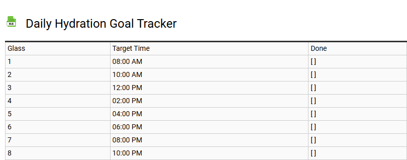 Daily Hydration Goal Tracker