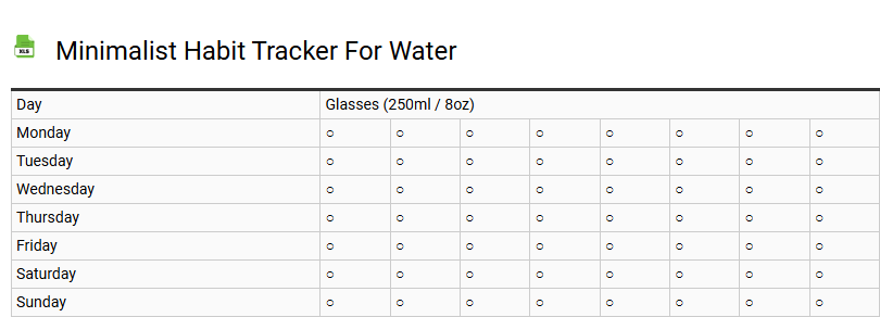 Minimalist Habit Tracker for Water