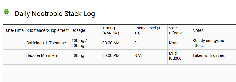 Daily Nootropic Stack Log