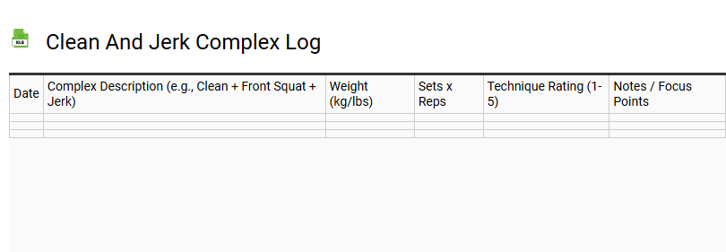Clean and Jerk Complex Log