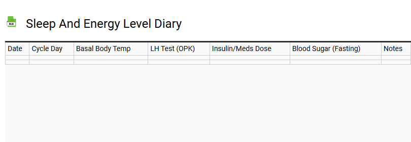Sleep and Energy Level Diary