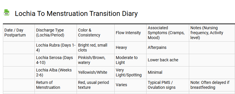 Lochia to Menstruation Transition Diary