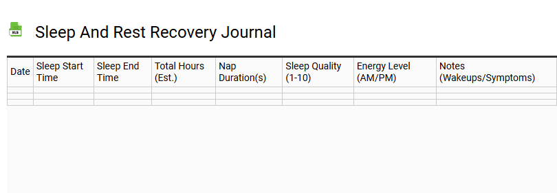 Sleep and Rest Recovery Journal