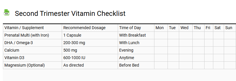 Second Trimester Vitamin Checklist