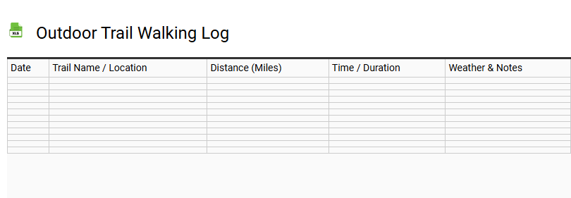 Outdoor Trail Walking Log