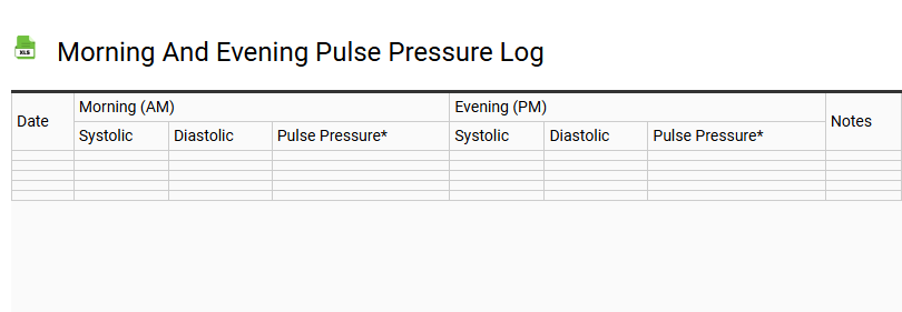 Morning and Evening Pulse Pressure Log