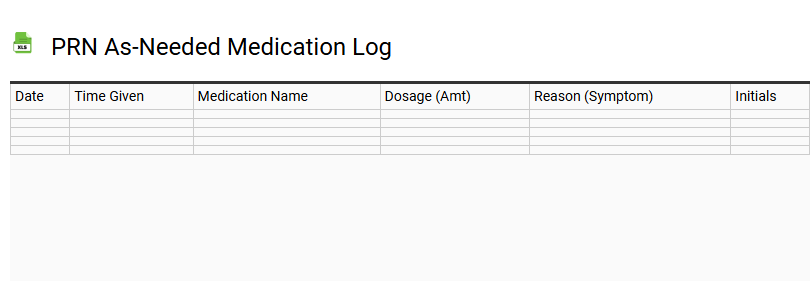 PRN As-Needed Medication Log