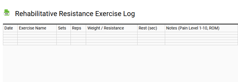 Rehabilitative Resistance Exercise Log