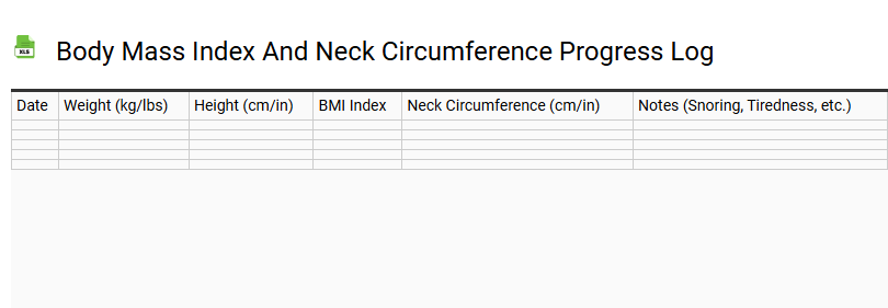 Body Mass Index and Neck Circumference Progress Log